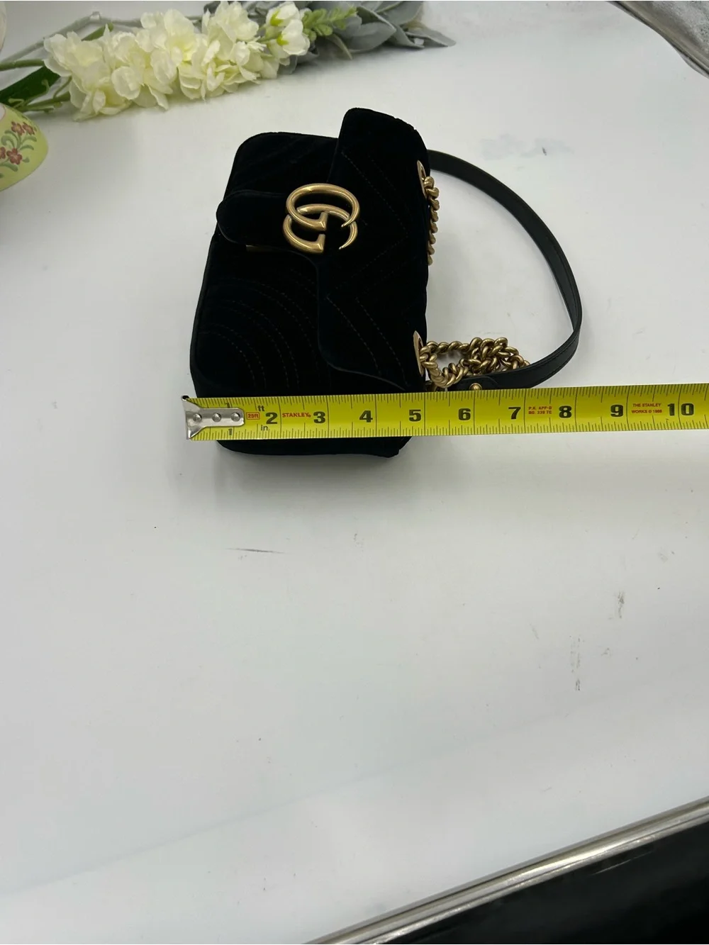 Women's Gucci GG Marmont quilted velvet shoulder bag made in Italy - Picture 16 of 16